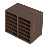 VEVOR Wood Literature Organizer Adjustable File Sorter 12 Compartments Brown