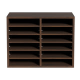 VEVOR Wood Literature Organizer Adjustable File Sorter 12 Compartments Brown - Extra Image