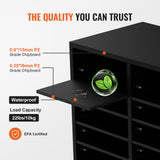VEVOR Wood Literature Organizer Adjustable File Sorter 24 Compartments Black