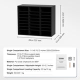 VEVOR Wood Literature Organizer Adjustable File Sorter 24 Compartments Black - Close-Up Angle