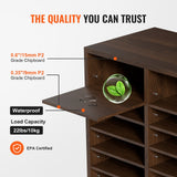 VEVOR Literature Organizers, 36 Compartments Office Mailbox with Adjustable Shelves, Wood Literature Sorter 997x305x680 mm for Office, Home, Classroom, Mailrooms Organization, EPA Certified Brown - Side View