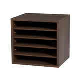 VEVOR Wood Literature Organizer Adjustable File Sorter 5 Compartments Brown - Extra Image