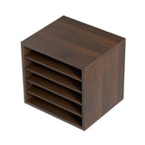 VEVOR Wood Literature Organizer Adjustable File Sorter 5 Compartments Brown - Extra Image