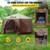 VEVOR Pop-up Camping Gazebo Camping Canopy Shelter 6 Sided 10' x 10' Sun Shade - Side View