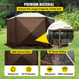 VEVOR Pop-up Camping Gazebo Camping Canopy Shelter 6 Sided 10' x 10' Sun Shade - 45-Degree Angle