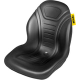 VEVOR Universal Lawn Tractor Seat Replacement, Compact High Back Mower Seat, Black Vinyl Forklift Seat, Central Drain Hole Skid Steer Seat with Mounting Bolt Patterns of 8