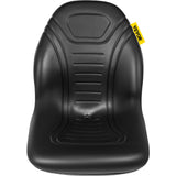 VEVOR Universal Lawn Tractor Seat Replacement, Compact High Back Mower Seat, Black Vinyl Forklift Seat, Central Drain Hole Skid Steer Seat with Mounting Bolt Patterns of 8