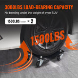 VEVOR Car Dolly Wheel Tire Dolly 2 PCS Heavy Duty Skate Auto Repair Dolly 3000LB - Side View