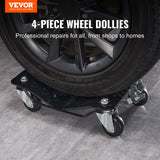 VEVOR Car Dolly Wheel Tire Dolly 4 PCS Heavy Duty Skate Auto Repair Dolly 6000LB - Front View