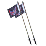 VEVOR 2 PCS 3 FT Whip Light, APP & RF Remote Control Led Whip Light, Waterproof RGB Chasing Lighted Whips with 4 Flags, for UTVs, ATVs, Motorcycles, RZR, Can-am, Trucks, Off-road, Go-karts