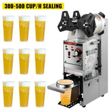 Semi-automatic Cup Sealing Machine Cup Sealer Silver 300-500 Cups/Hour - Side View