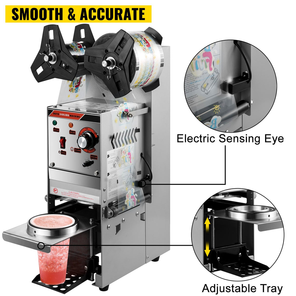 Semi-automatic Cup Sealing Machine Cup Sealer Silver 300-500 Cups/Hour