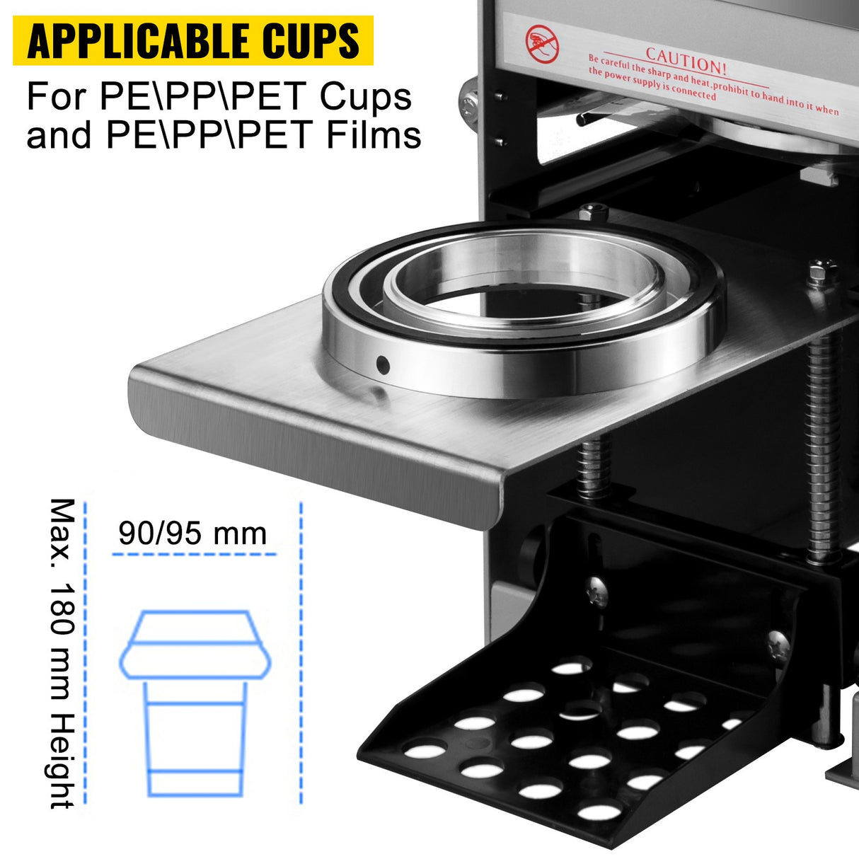 Semi-automatic Cup Sealing Machine Cup Sealer Silver 300-500 Cups/Hour
