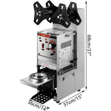 Semi-automatic Cup Sealing Machine Cup Sealer Silver 300-500 Cups/Hour - Low Angle