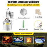 VEVOR Alcohol Distiller 70L Alcohol Still Whiskey Distillery Kit Home Moonshine Still with Thermometer and Fermentation Tank for Alcohol Distilling - Rear View