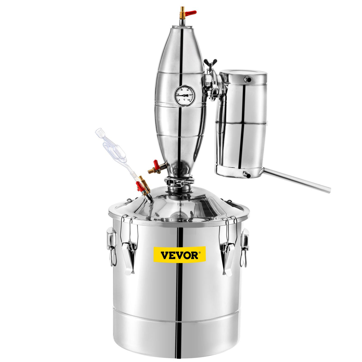 VEVOR Alcohol Distiller 70L Alcohol Still Whiskey Distillery Kit Home Moonshine Still with Thermometer and Fermentation Tank for Alcohol Distilling