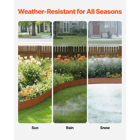 Steel Landscape Edging, 6 Packs 40 x 8 in Weather-Resistant & Pre-Rust Metal Landscape Edging, Bendable, image 3
