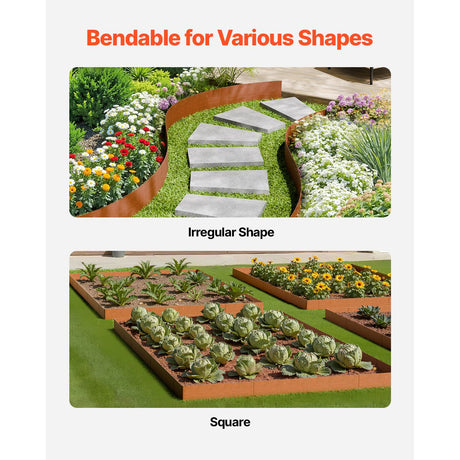 Steel Landscape Edging, 6 Packs 40 x 8 in Weather-Resistant & Pre-Rust Metal Landscape Edging, Bendable, image 4