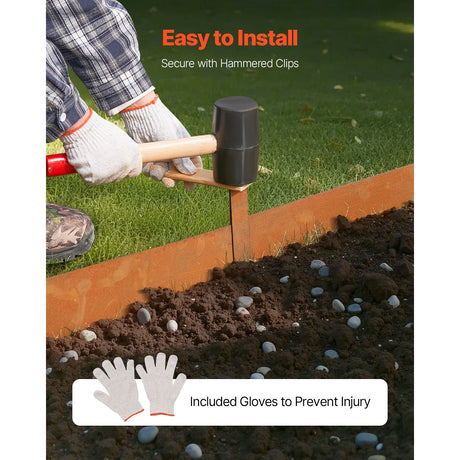 Steel Landscape Edging, 6 Packs 40 x 8 in Weather-Resistant & Pre-Rust Metal Landscape Edging, Bendable, image 5