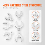 VEVOR Crowfoot Wrench Set, 1/2" Drive 14-Piece SAE (1-1/16" - 2") Crows Foot Wrench Set with Storage Tray, 40CR Material with Laser Etched Sizing, for