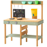 VEVOR Wooden Mud Kitchen Outdoor Toy Play Kitchen Set for Kids Pretend Playset