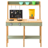VEVOR Wooden Mud Kitchen Outdoor Toy Play Kitchen Set for Kids Pretend Playset