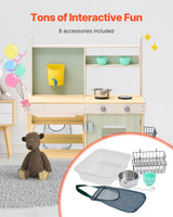 VEVOR Wooden Mud Kitchen Outdoor Toy Play Kitchen Set for Kids Pretend Playset