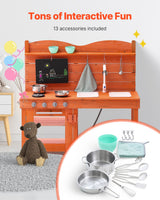 VEVOR Wooden Mud Kitchen Outdoor Toy Play Kitchen Set for Kids Pretend Playset - Top-Down View