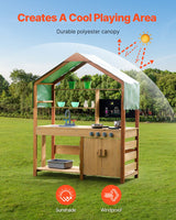 VEVOR Wooden Mud Kitchen Outdoor Toy Play Kitchen Set for Kids Pretend Playset