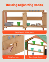 VEVOR Wooden Mud Kitchen Outdoor Toy Play Kitchen Set for Kids Pretend Playset - Rear View