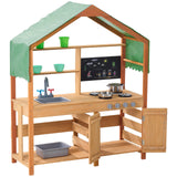 VEVOR Wooden Mud Kitchen Outdoor Toy Play Kitchen Set for Kids Pretend Playset