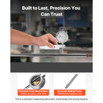 Dial Test Indicator with Metal Base, 0.03 mm Accuracy, 0-25.4mm Range, Easy to Read Large Dial, Professional for Narrow Area Measurement, Industrial Machining & Inspection, Precision Testing
