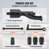 VEVOR Torque Multiplier, Heavy Duty Torque Multiplier Wrench Set, 1 Inch Drive Lug Nut Wrench Torque Multiplier, 1:64 6800N.m Lug Nut Remover, with 4