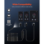 Endoscope Camera with Light, 1920P HD Borescope for Android & IOS, 8 LED Lights Inspection Camera with 5m Semi-Rigid Cable, 2X Zoom, IP67 Waterproof Snake Scope Camera for Auto, Plumbing