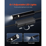 Endoscope Camera with Light, Dual Lens Borescope for Android & IOS, 1920P HD Inspection Camera with 8 + 1 LED Lights, 2X Zoom, 3m Snake Cable, IP67 Waterproof Snake Camera for Auto, Plumbing