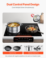 VEVOR 6000W 4 Burner Induction Cooktop Electric Countertop Burner Touch Control - Front View