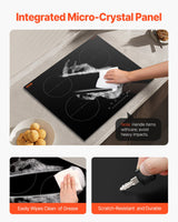VEVOR 6000W 4 Burner Induction Cooktop Electric Countertop Burner Touch Control - 45-Degree Angle
