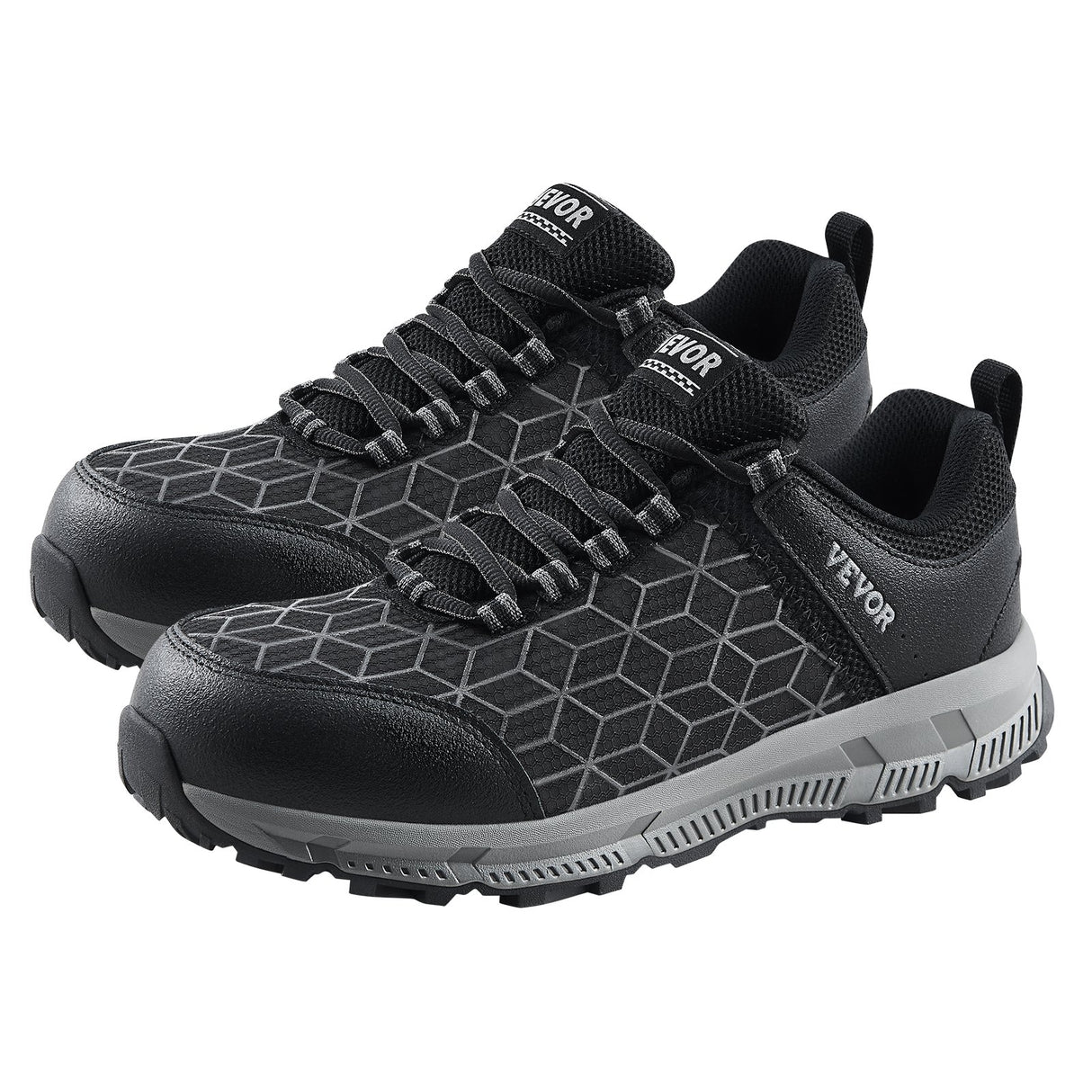 VEVOR Steel Toe Shoes for Men US Size 9 Athletic Work Shoe Sneakers Black