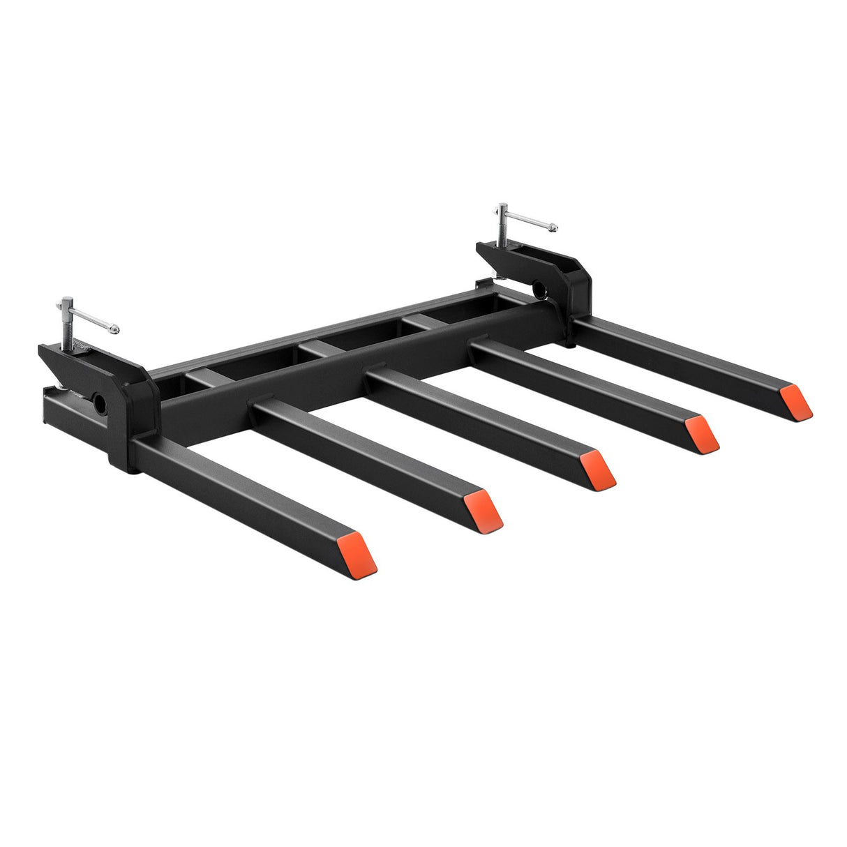 VEVOR Clamp on Debris Forks to 1200 mm Bucket, 1200 kg Capacity Heavy Duty Clamp on Pallet Forks Attachments, Fit for Loader Bucket Skidsteer Tractor