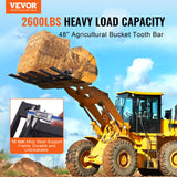 VEVOR Clamp on Debris Forks to 1200 mm Bucket, 1200 kg Capacity Heavy Duty Clamp on Pallet Forks Attachments, Fit for Loader Bucket Skidsteer Tractor