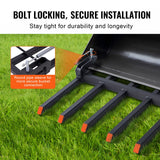 VEVOR Clamp on Debris Forks to 1200 mm Bucket, 1200 kg Capacity Heavy Duty Clamp on Pallet Forks Attachments, Fit for Loader Bucket Skidsteer Tractor