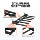 VEVOR Clamp on Debris Forks to 1500 mm Bucket, 2000 kg Capacity Heavy Duty Clamp on Pallet Forks Bucket, Fit for Loader Bucket Skidsteer Tractor to