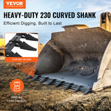 VEVOR Bucket Tooth Bar, 1650mm, Heavy Duty Tractor Bucket 8 Teeth Bar for Loader Tractor Skidsteer, 2000 kg Load-Bearing Capacity Bolt On Design, for