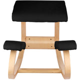 VEVOR Wooden Ergonomic Kneeling Chair Memory Seat Cushion Relieving Body Black - Extra Image