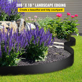 VEVOR Landscape Edging, 25.4cm Depth 91.44m Total Length, Recycled HDPE Coiled Terrace Board, Flexible Bender Border for Landscaping, Lawn, Garden, Yard, Against Invading Weeds, Black - Front View