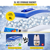 VEVOR Commercial Ice Shaver Ice Shaving Machine Crusher Snow Cone Maker 200KG/H - Side View