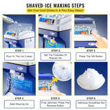 VEVOR Commercial Ice Shaver Ice Shaving Machine Crusher Snow Cone Maker 200KG/H - 45-Degree Angle
