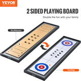 VEVOR 114cm Shuffleboard and Curling 2 in 1 Board Game Portable Tabletop Set - Front View