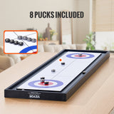 VEVOR 114cm Shuffleboard and Curling 2 in 1 Board Game Portable Tabletop Set - 45-Degree Angle