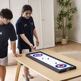 VEVOR 114cm Shuffleboard and Curling 2 in 1 Board Game Portable Tabletop Set - Low Angle